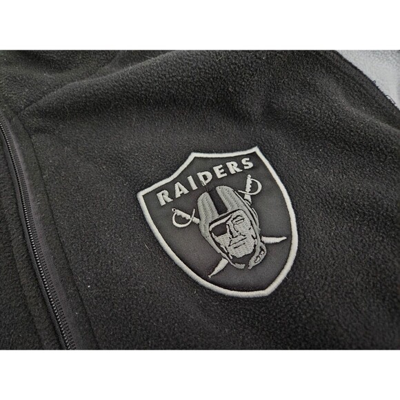 NFL Raiders Man's Long Sleeve Solid Zipper Black Sweater Size XXL - Picture 3 of 11